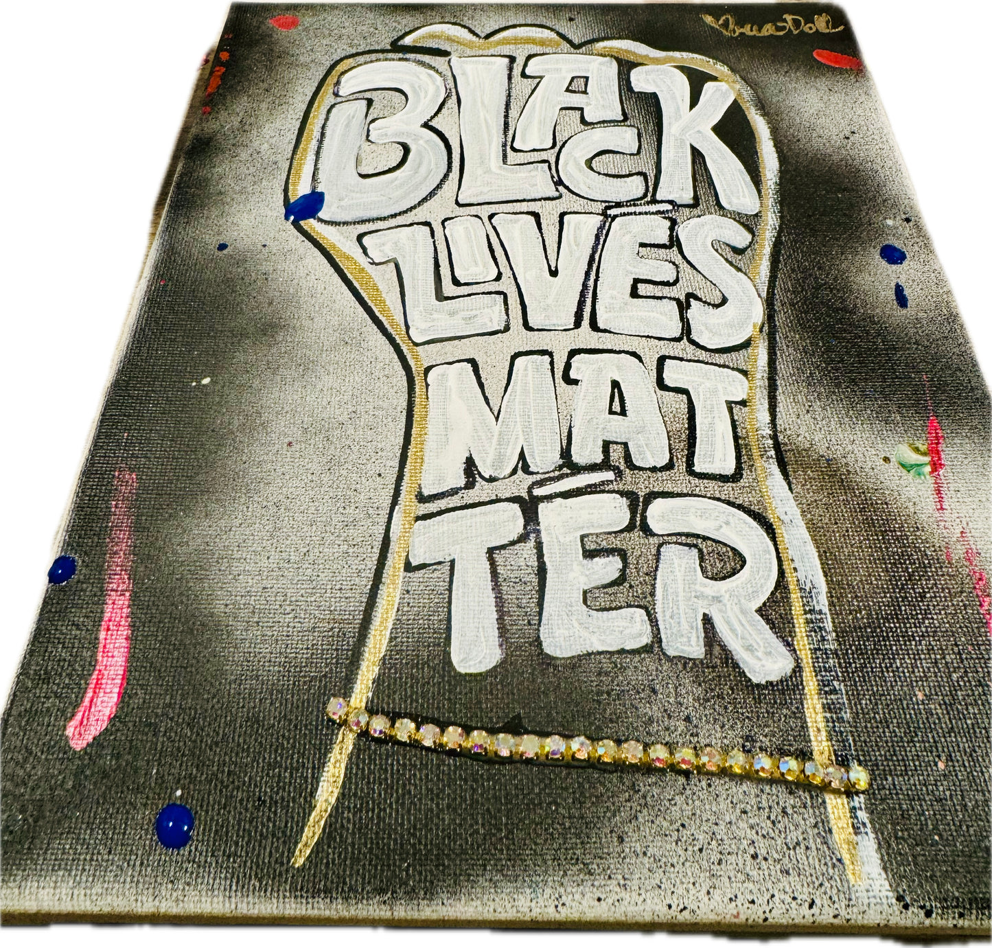 “Black Lives Matter in Diamonds” canvas